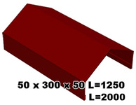 Парапет на забор 50х300х50 длинна 1,25м, 2м, крашенный RAL